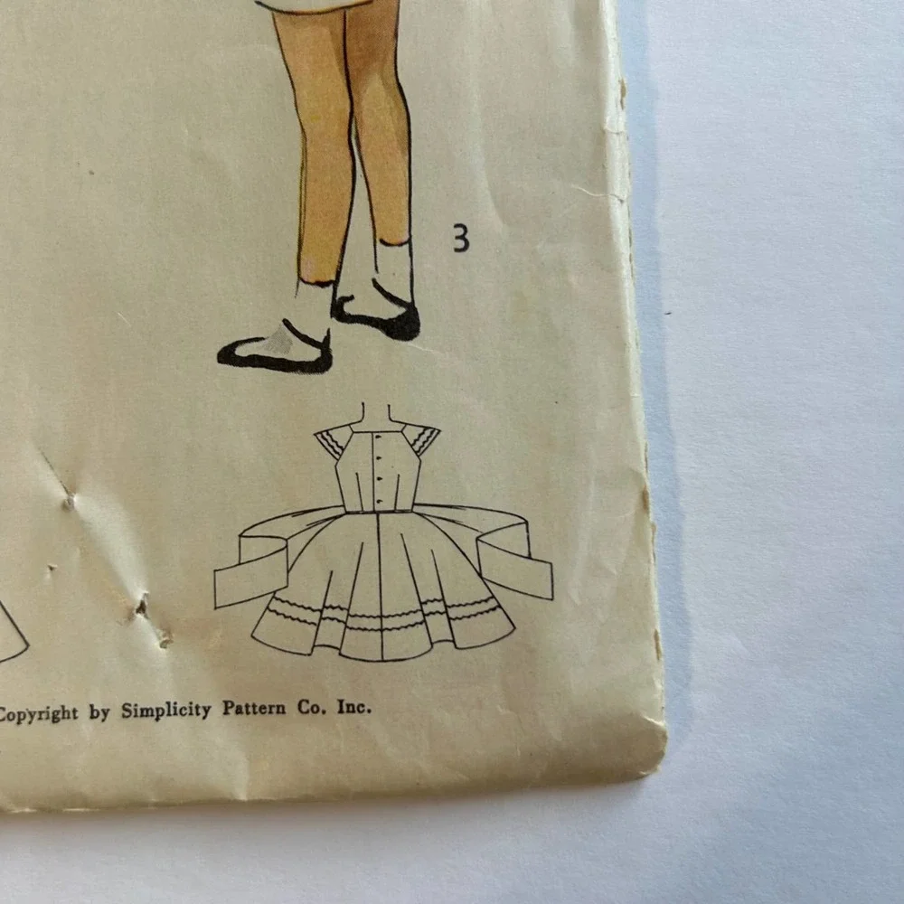 Simplicity Vintage 1950's Pattern‎ #4273 Girls Dress Size 6